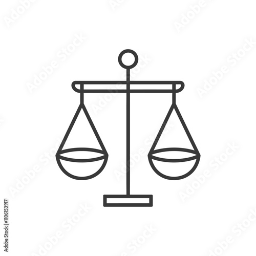 Line Drawing Of A Scale With Balanced Pans