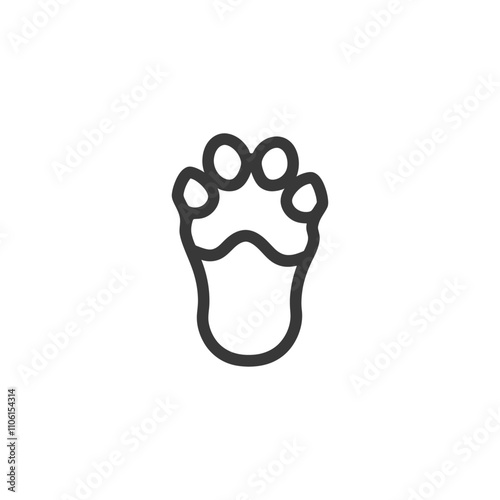 Line Drawing Of A Single Animal Paw Print