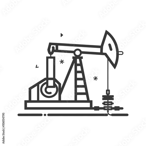 Line Drawing Of An Oil Pump Jack