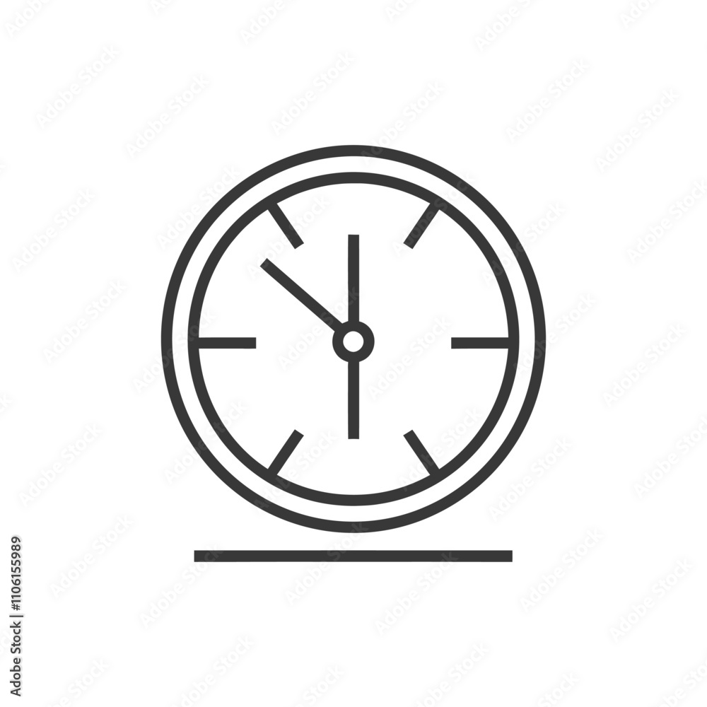 Simple Outline Clock Icon With Hands At Three Oclock Simple Outline Clock Icon With Hands At Three Oclock