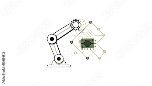 Minimalist AI and Robotics Illustration