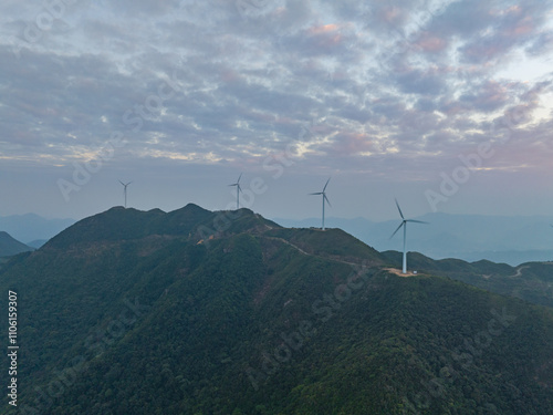 Sunset at Fengche Mountain in Longwen Old Village, Taishan, Jiangmen, Guangdong photo