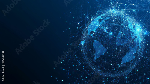 Obraz na płótnie Visualizing Global Connectivity: A Digital Representation of the Networked Earth w salonie