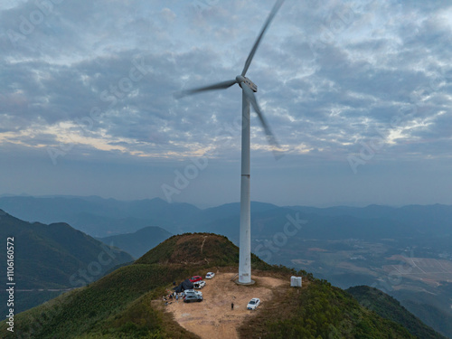 Sunset at Fengche Mountain in Longwen Old Village, Taishan, Jiangmen, Guangdong photo