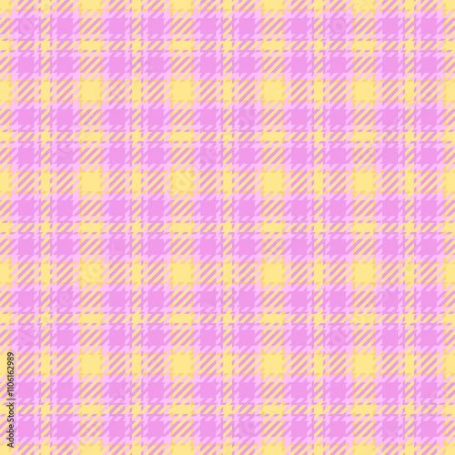 Vogue texture background vector, event seamless textile plaid. Scotland check fabric pattern tartan in magenta and light colors.
