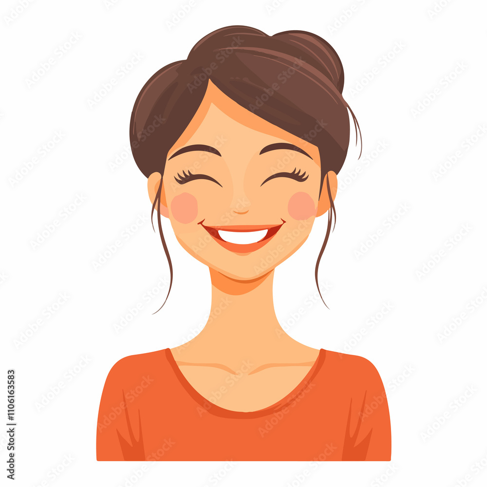Happy Smiling Woman Icon Vector Illustration Happy Smiling Woman Icon Vector Illustration