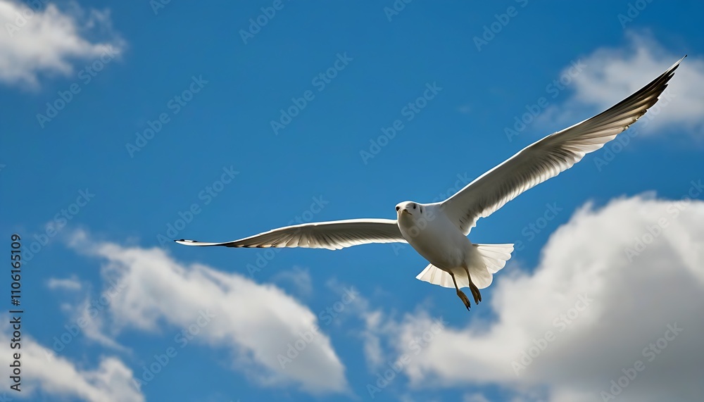 Seagull soaring gracefully in the sky image Seagull soaring gracefully in the sky image