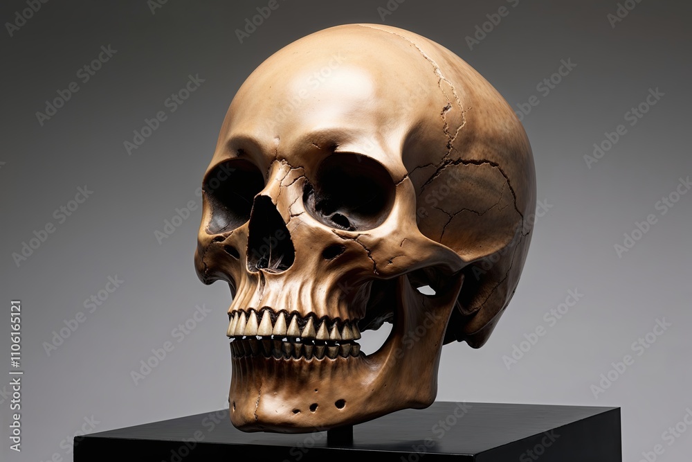Haunting Human Skull Sculpture Art Revealing Vulnerability and Horror Haunting Human Skull Sculpture Art Revealing Vulnerability and Horror