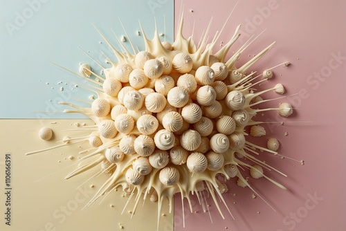 Textured White Chocolate Delicacies Enhance Pastel Background Aesthetic