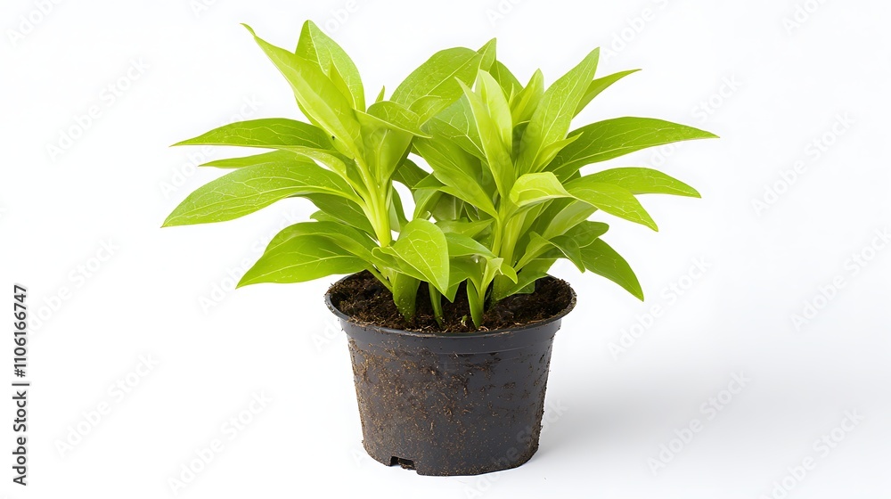 A beautifully crisp photo of an echinacea sapling, lush green leaves, simple white background A beautifully crisp photo of an echinacea sapling, lush green leaves, simple white background