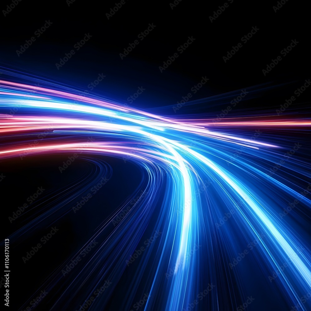 3D illustration of abstract neon lines flowing through dark tunnel creating futuristic and vibrant scene, Generative Ai
3D illustration of abstract neon lines flowing through dark tunnel creating futuristic and vibrant scene, Generative Ai