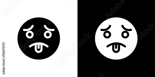 Guilty Face Emoji icon design simple vector symbol