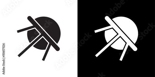 Linear sputnik icon simple vector symbol