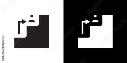 man on stairs icon simple vector symbol
