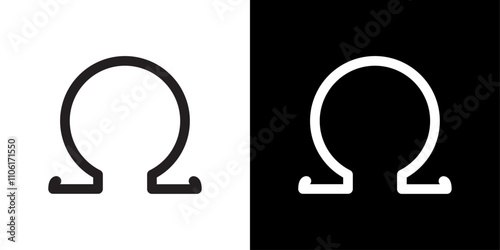 Omega icon design simple vector symbol