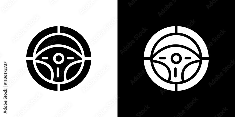 Steering Wheel icon design simple vector symbol Steering Wheel icon design simple vector symbol