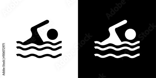 swiming icon simple vector symbol