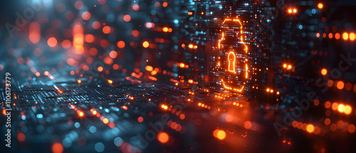 Wallpaper Mural Cybersecurity Shield Protecting a Network of Computers from Virtual Threats in a Sci Fi Tone Torontodigital.ca