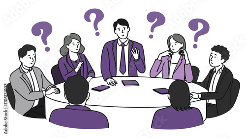 Ask questions for help or solution, confusion, doubt or query for answer and information, business discussion to solve problem concept