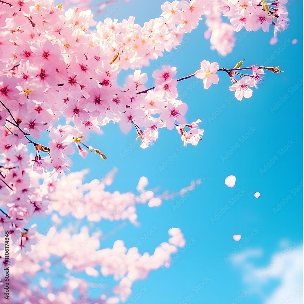 vibrant pink cherry blossoms on bright blue sky spring japanese background, Generative Ai
vibrant pink cherry blossoms on bright blue sky spring japanese background, Generative Ai