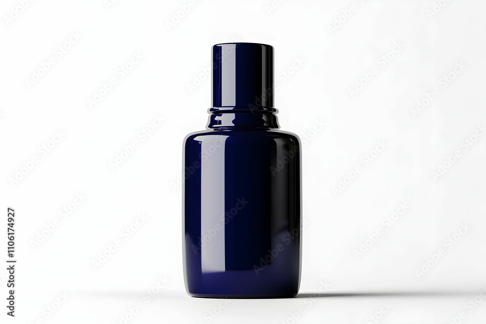 Elegant Navy Blue Bottle with Glossy Finish and Minimalist Design for Branding, Packaging, and Cosmetic Displays in Modern Marketing Campaigns Elegant Navy Blue Bottle with Glossy Finish and Minimalist Design for Branding, Packaging, and Cosmetic Displays in Modern Marketing Campaigns