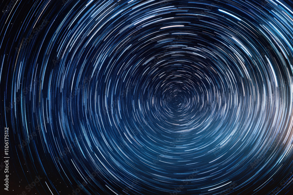 Star Trails in a Deep Blue Night Sky Star Trails in a Deep Blue Night Sky