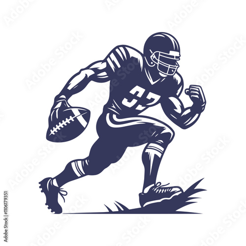 Super Bowl Player Silhouette Vector Illustration