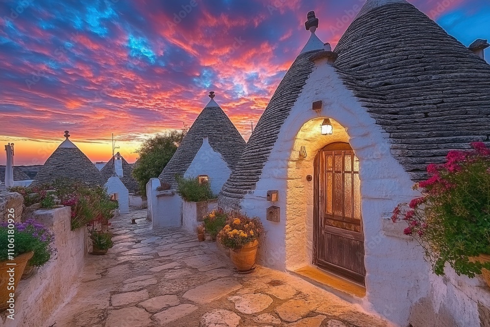 Fototapeta premium Trulli of Alberobello, Puglia, Italy. Unique Houses in the Ancient Village
