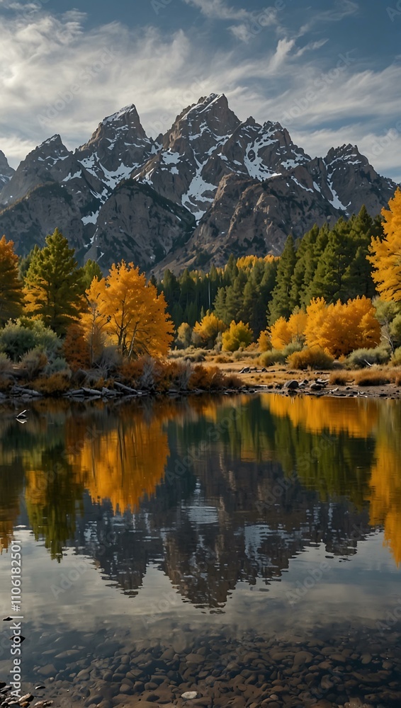 Grand Teton National Park, Wyoming, with autumn colors. Grand Teton National Park, Wyoming, with autumn colors.