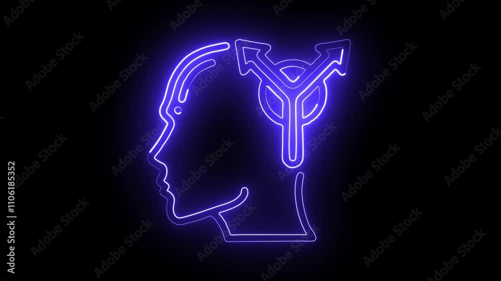 glowing neon opportunities icon isolated on black background. HD video motion graphic animation glowing neon opportunities icon isolated on black background. HD video motion graphic animation
