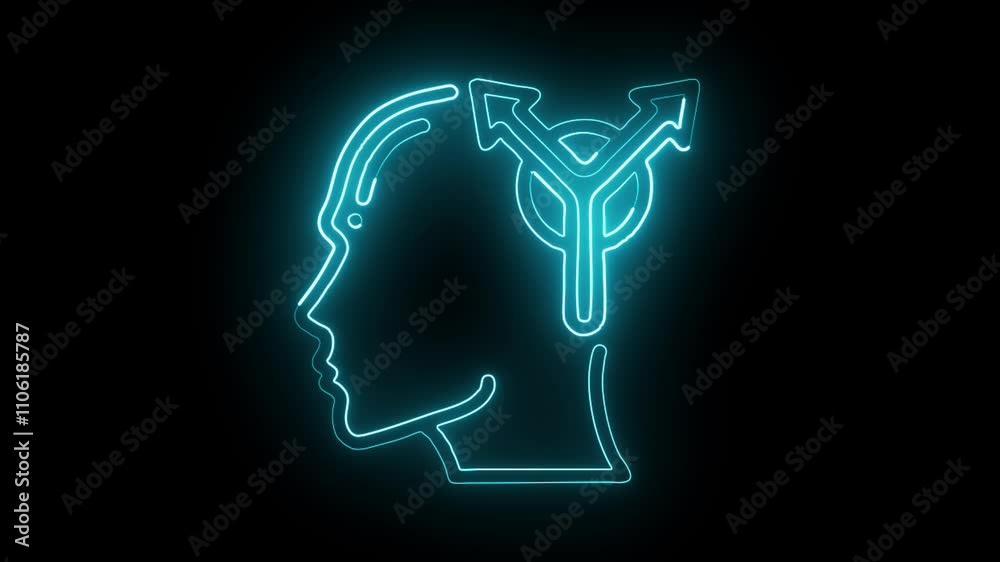 glowing neon opportunities icon isolated on black background. HD video motion graphic animation glowing neon opportunities icon isolated on black background. HD video motion graphic animation