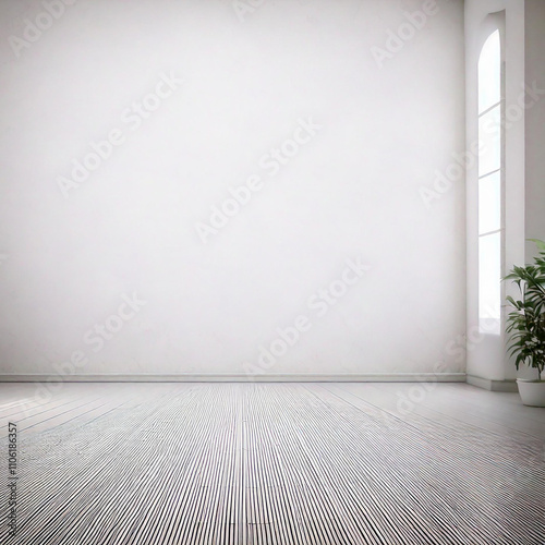 empty room with wall and plant