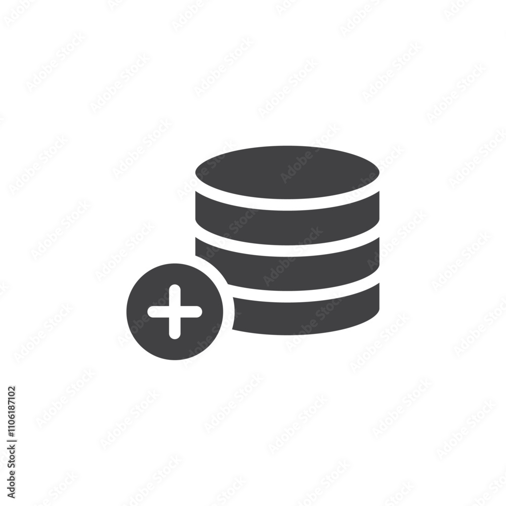 Add database icon simple vector symbol Add database icon simple vector symbol