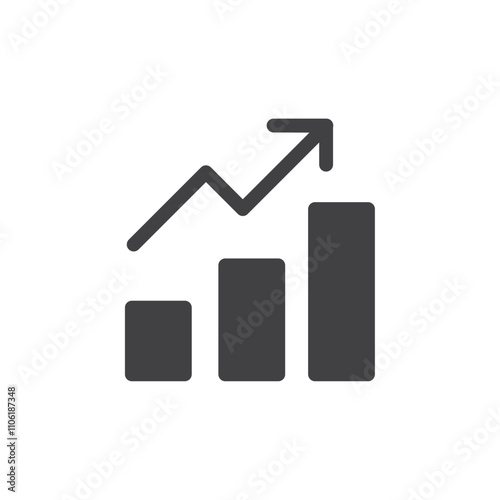 Arrow chart moving upwards icon simple vector symbol