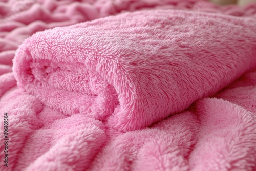 Close-up of Soft Pink Furry Blanket