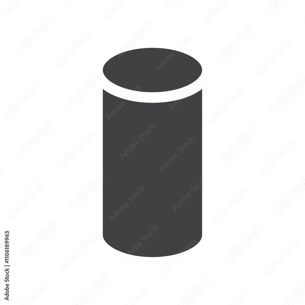 Cylinder geometrical figure icon simple vector symbol Cylinder geometrical figure icon simple vector symbol