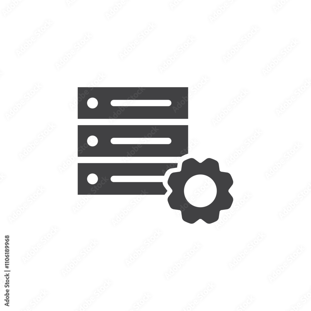 Data center configuration icon simple vector symbol Data center configuration icon simple vector symbol