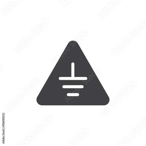 Electric grounding icon simple vector symbol