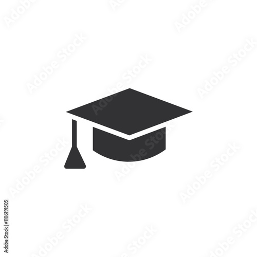 Graduation cap icon simple vector symbol