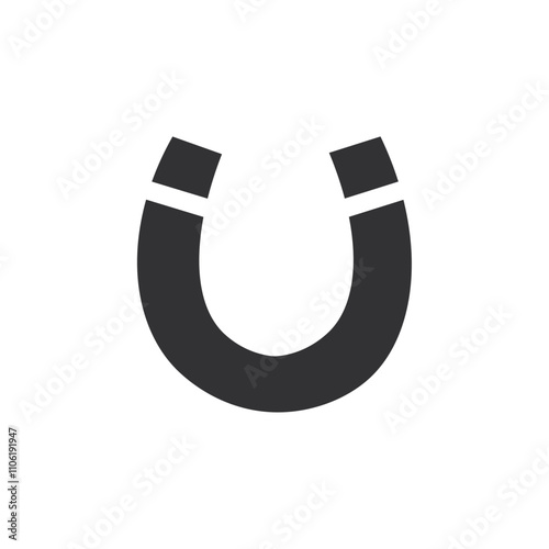 Horseshoe magnet icon simple vector symbol