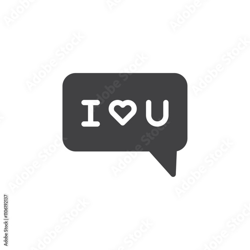 Wallpaper Mural I love you message icon simple vector symbol Torontodigital.ca