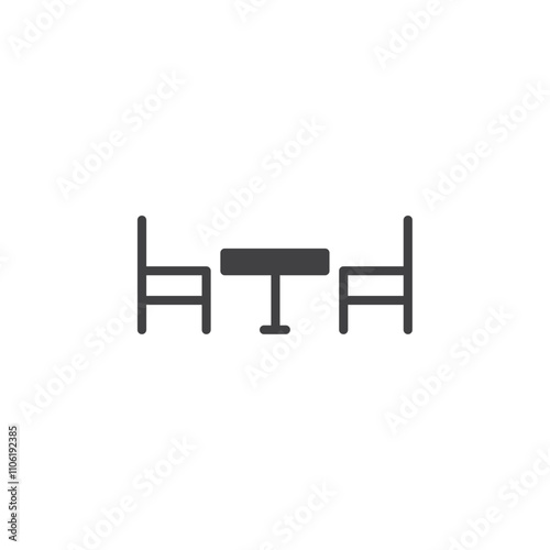 Kitchen table icon simple vector symbol
