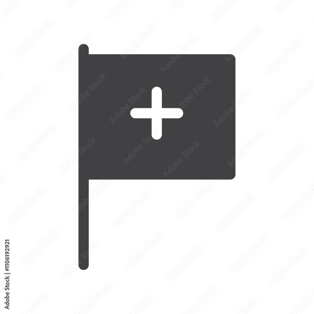 Obraz premium Medical flag icon simple vector symbol