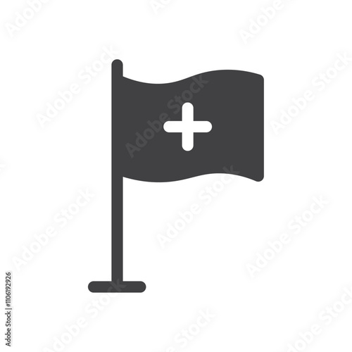 Medical flag icon simple vector symbol