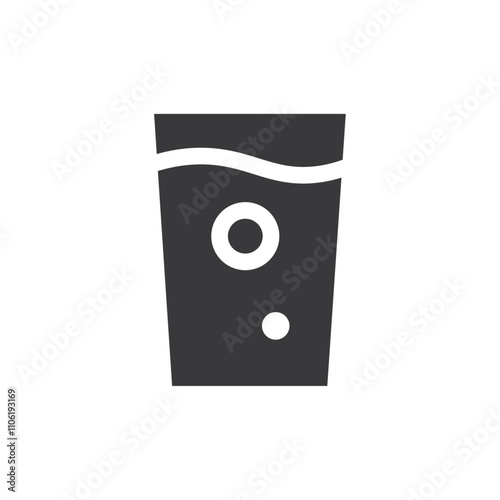 Mineral water glass icon simple vector symbol