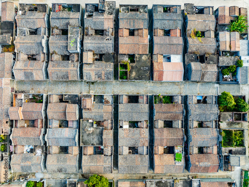 Aerial photography of 18 ancient dwellings in Yashao, Yangjiang, Guangdong photo