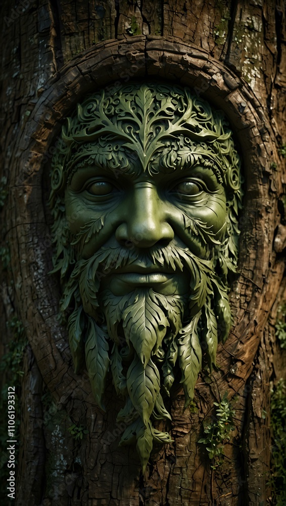 Green Man forest guardian symbol in paganism. Green Man forest guardian symbol in paganism.