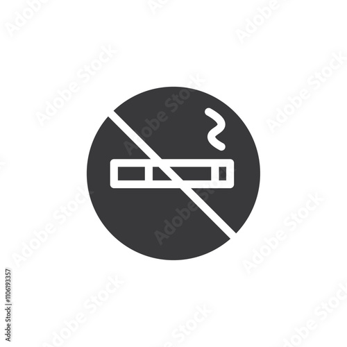 No smoking cigarette icon simple vector symbol