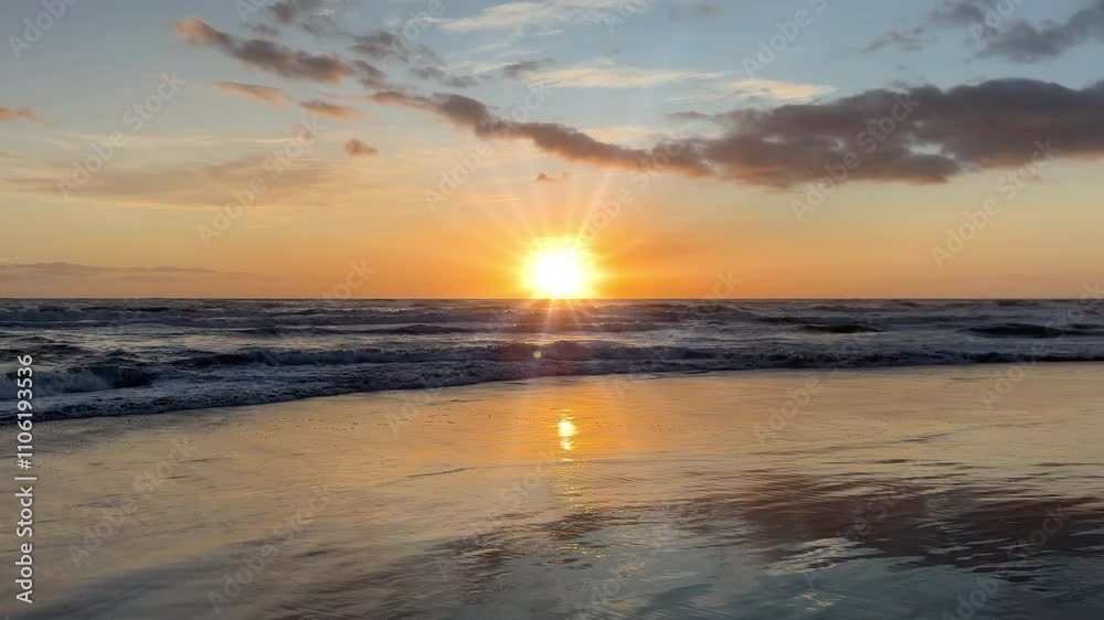 Mesmerizing sunset over the Mediterranean sea, summertime at the beach Mesmerizing sunset over the Mediterranean sea, summertime at the beach