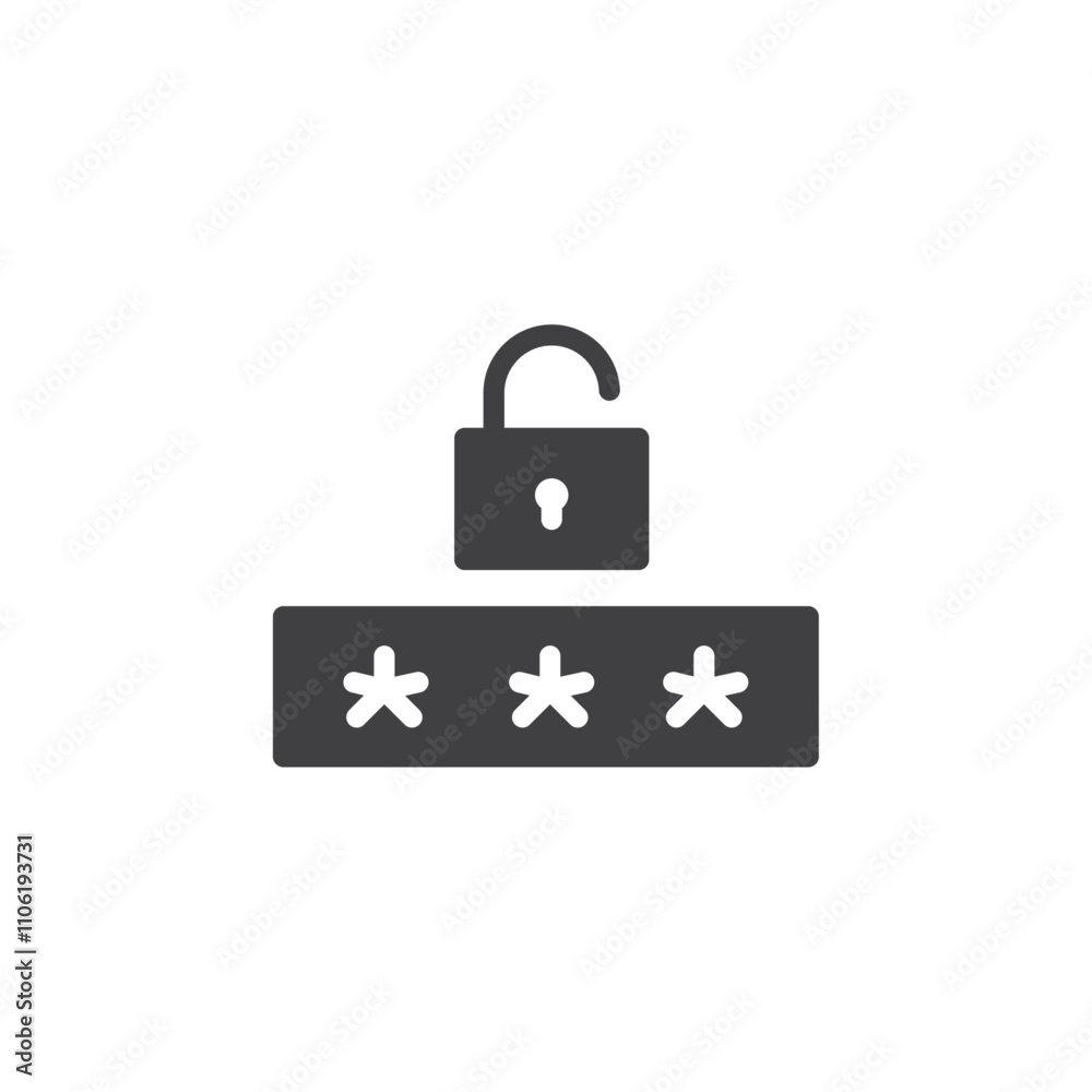 Password protection icon simple vector symbol Password protection icon simple vector symbol
